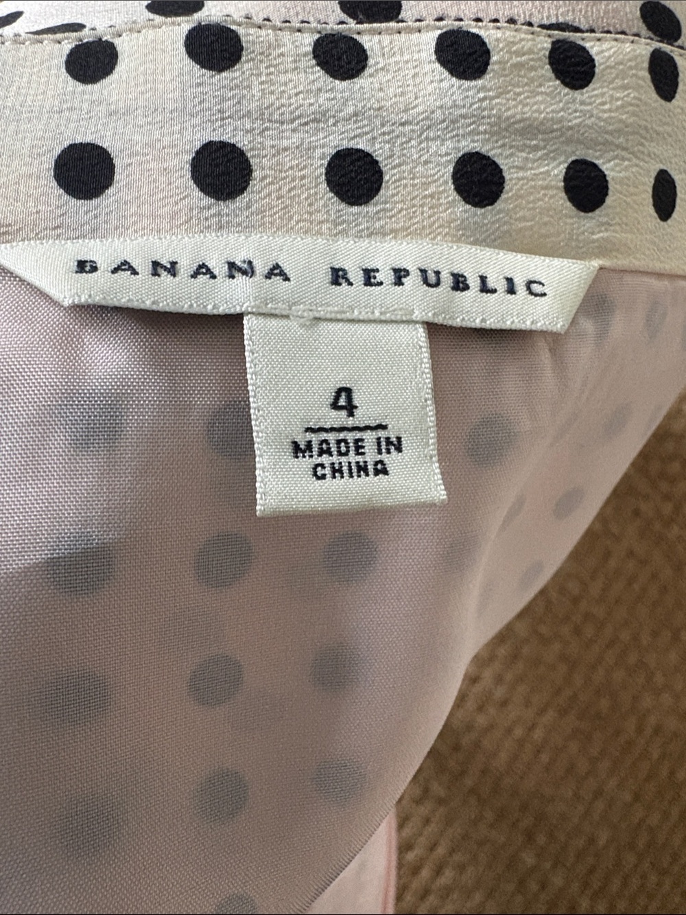 Banana Republic Black Polka Dot Pink  Skirt